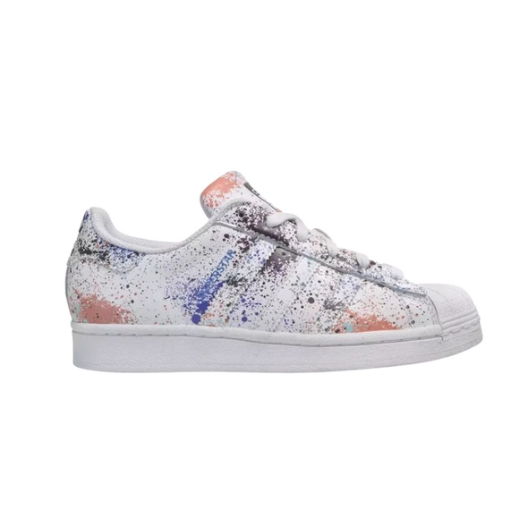 Adidas Superstar J Sprayed ID9807 White/Multicolor Size 7 Kids - Picture 1 of 11